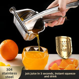Manual Juicer – 304 Stainless Steel Orange, Lemon & Pomegranate Squeezer