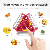 3-in-1 Magic Trio Peeler Set – Multi-Function Fruit & Vegetable Slicer, Shredder & Julienne Cutter