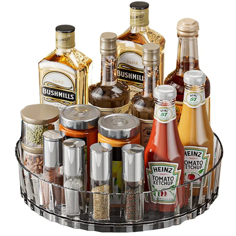 Rotating Spice Rack Turntable – 360° Kitchen & Cosmetic Organizer