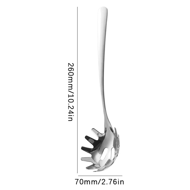 Multifunctional Stainless Steel Noodle Spoon – Pasta Strainer & Spaghetti Server