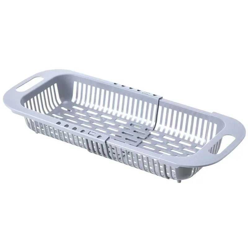 Over The Sink Colander Strainer Basket – Extendable Stainless Steel Fruit & Vegetable Drainer