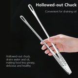 Long Stainless Steel Kitchen Tongs – Non-Slip Heat Resistant BBQ & Cooking Tool