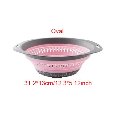 Collapsible Silicone Kitchen Storage Basket – Multi-Use Fruit & Vegetable Drainer