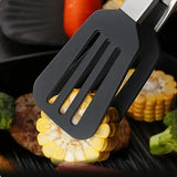 9-Inch Silicone Food Tongs – Stainless Steel Non-Stick Kitchen & BBQ Clips