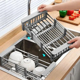 Scalable Sink Rack Dish Drying Rack – Kitchen Storage & Tableware Organizer