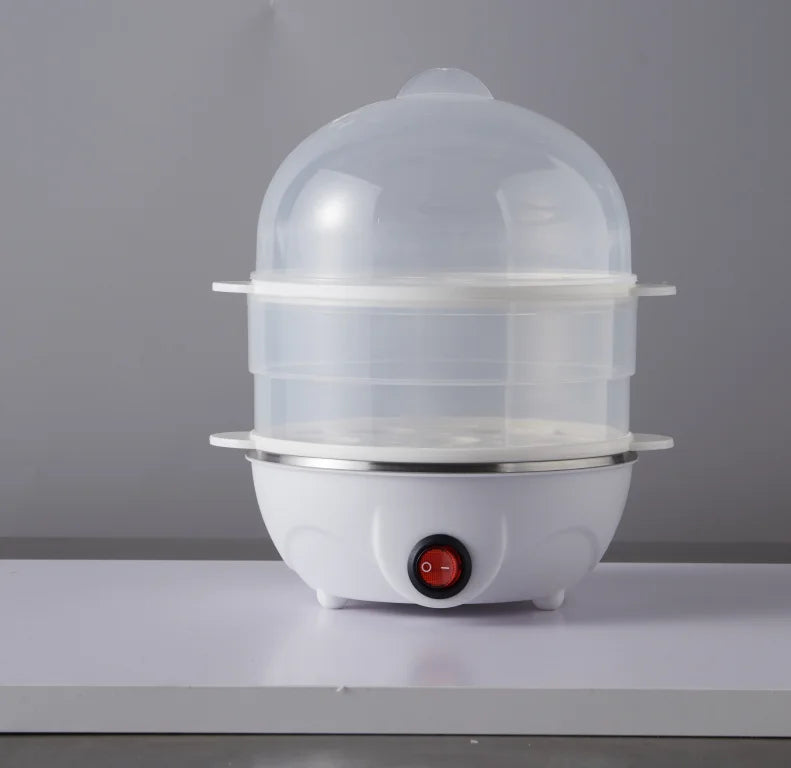 Double Layer Electric Egg Boiler – Multifunctional Mini Egg Steamer & Breakfast Maker (350W, 220V)