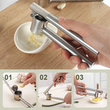 Stainless Steel Garlic Press – Detachable, Rust-Proof Large Garlic Crusher