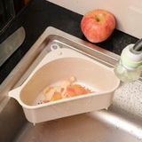 Kitchen Sink Drain Basket – Stainless Steel Triangle Strainer & Storage Organizer