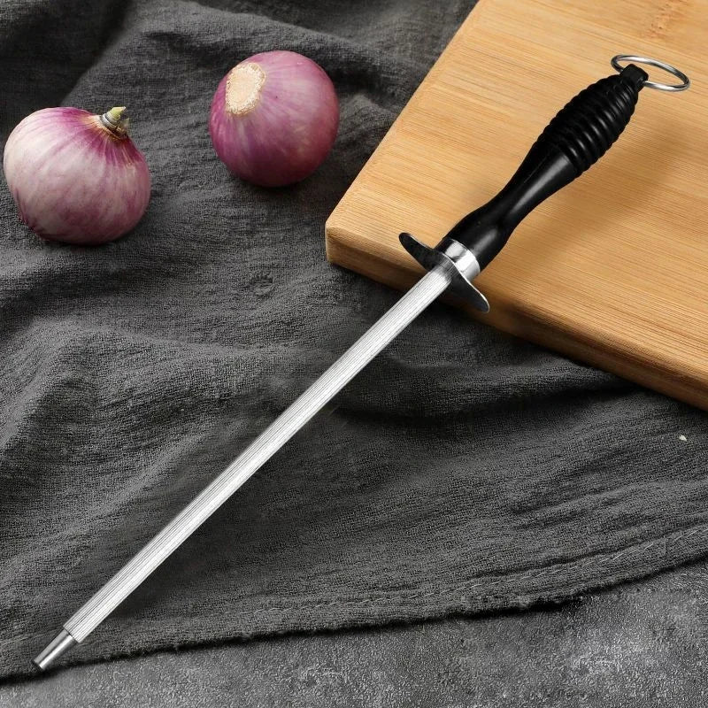 Professional Carbon Steel Knife Sharpener Rod – Durable Sharpening Steel with ABS Handle