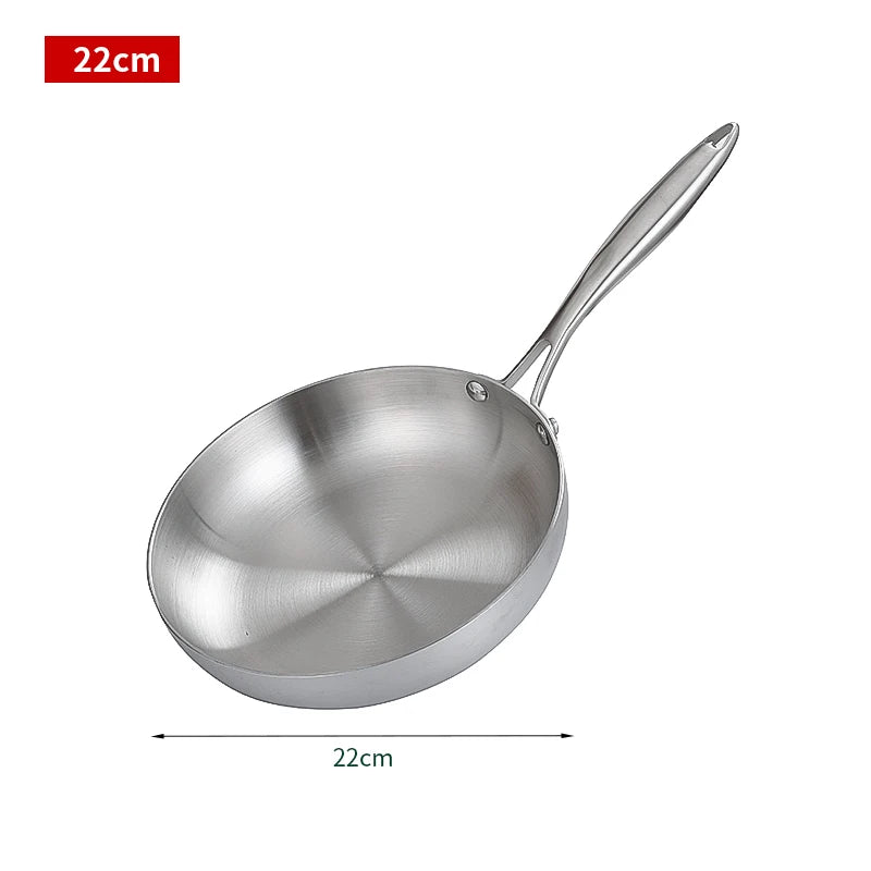 Durable Non-Stick Stainless Steel Wok 28cm | Even Heating Stir Fry Pan