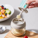 1/3 Pcs Glass Seasoning Bottle with Telescopic Spoon – Leak & Moisture-Proof Kitchen Storage