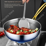 316 Stainless Steel Honeycomb Frying Pan Wok 28cm – Uncoated Cookware for Gas & Induction