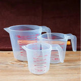3pcs Plastic Measuring Cups Set – 250ml, 500ml & 1000ml Graduated Baking Beakers