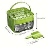 Compact Double Layer Ice Cube Tray – Pull-Out Ice Drawer with Lid