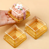 50pcs Clear Plastic Mini Cake Box Set – Baking & Kitchen Packaging Boxes