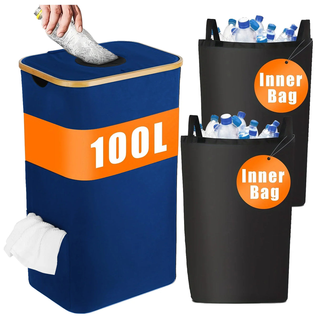 Empty Bottle Storage Basket – Foldable Recyclable Bottle Collection Tote Bag