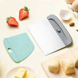 2-in-1 Stainless Steel Dough Scraper Set – Pastry & Bowl Scraper for Bread, Cake & Pizza Baking
