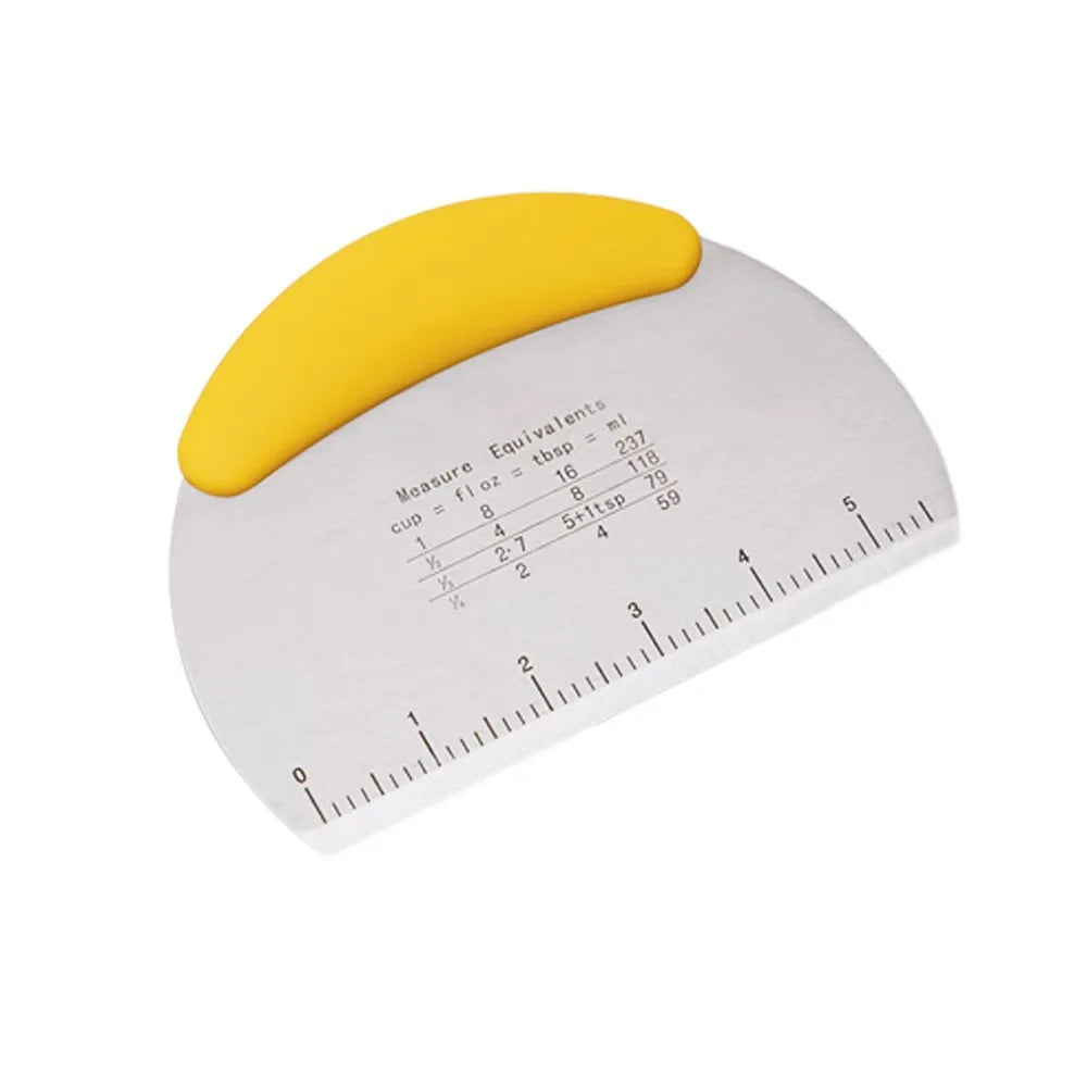 Stainless Steel Flour & Dough Cutter with Scale – Multi-Purpose Baking Scraper