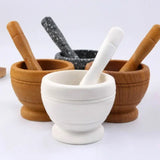 Resin Mortar & Pestle Set Garlic, Herb & Spice Grinding Bowl Kitchen Tool