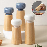 Spice Mill Salt and Pepper Grinder – Manual Refillable Herbs Grinder with Adjustable Ceramic Core