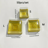 50pcs Clear Plastic Mini Cake Box Set – Baking & Kitchen Packaging Boxes
