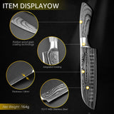 MYVIT Laser Pattern Chef Knife – 5/7/8 Inch Santoku & Meat Cleaver for Fish, Meat & Vegetables