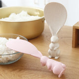 Straw Rabbit Rice Spoon – Creative Standing Cartoon Rice Spatula