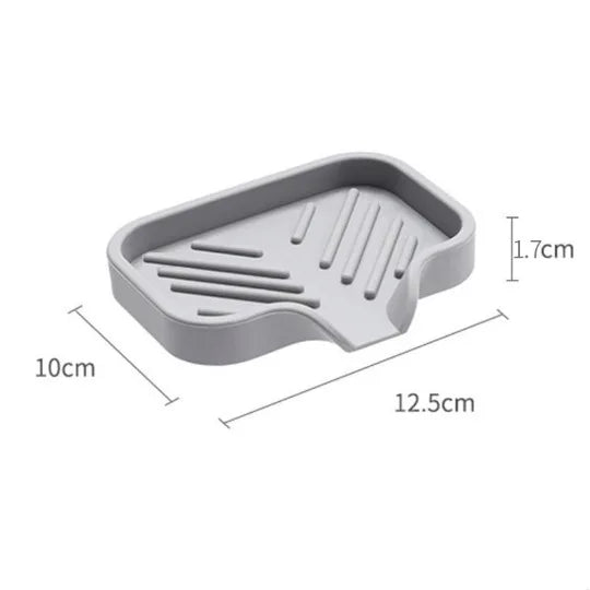 Sink Silicone Tray with Drain – Soap & Sponge Storage Holder for Kitchen & Countertop
