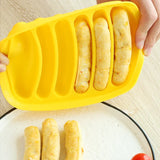 Silicone Sausage Maker Mold (6 Grids) – DIY Hot Dog & Ham Making Tool with Lid