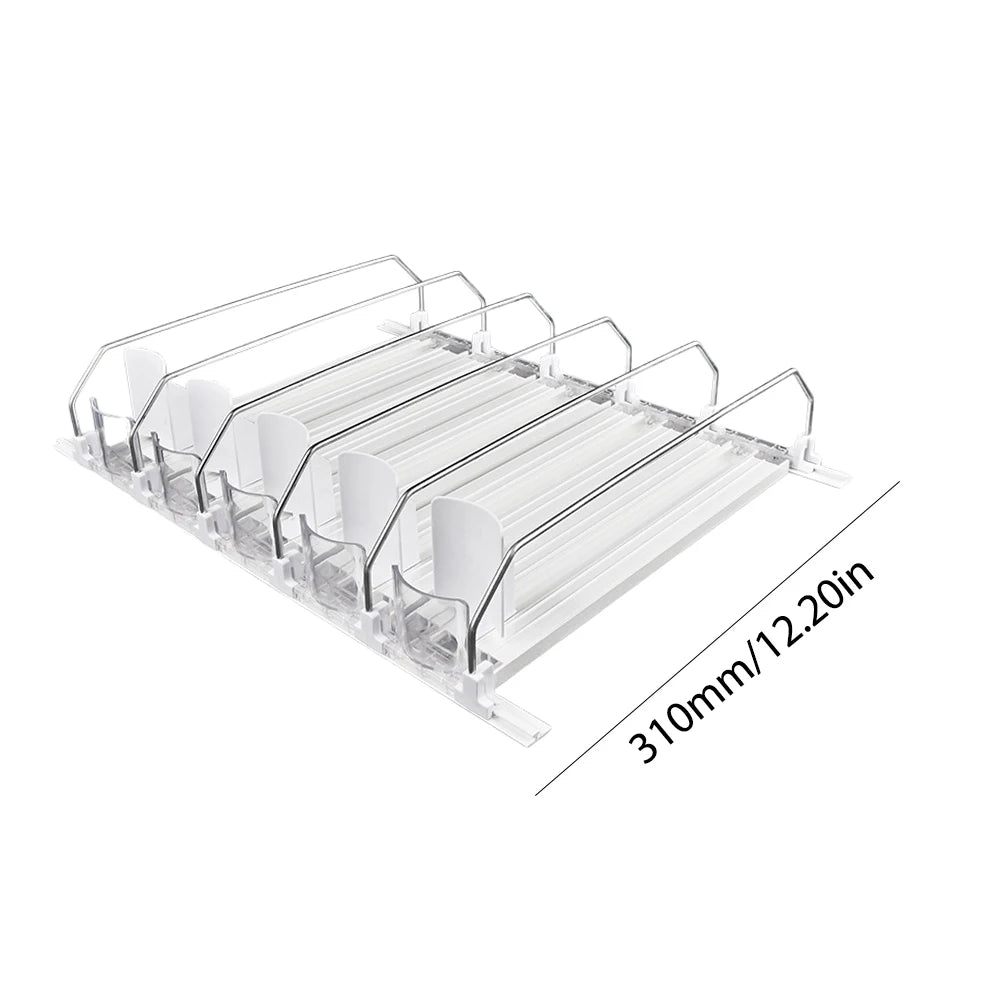 Canned Beverage Push Rack – Adjustable Drink Organizer Dispenser for Fridge