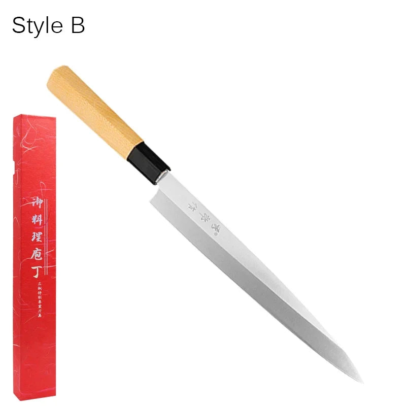 WXCOO Japanese Salmon Sashimi Knife – Professional Stainless Steel Fish & Meat Slicing Knife with Box
