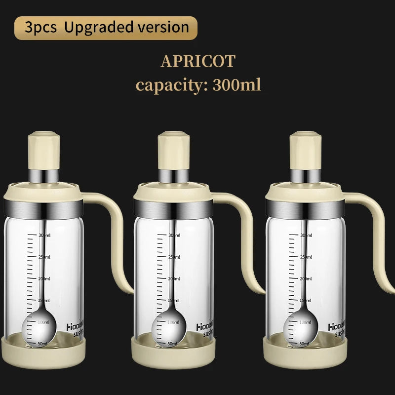 Glass Spice Jar Organizer – Sugar Bowl & Salt Shaker with Spoon