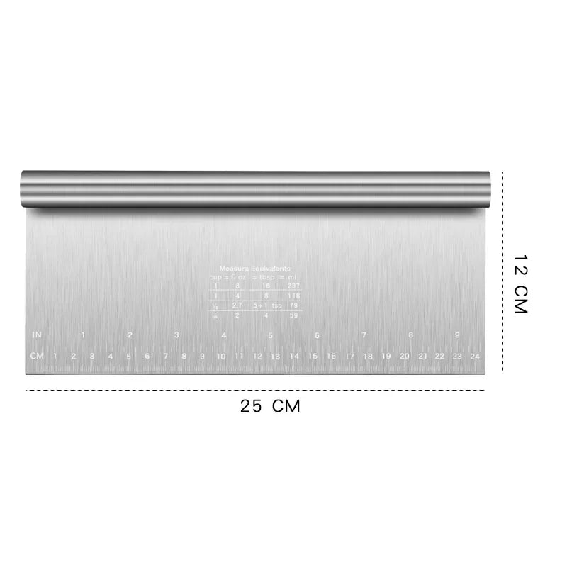 Stainless Steel Cake Scraper & Dough Divider – Buttercream Edge Smoother Baking Tool