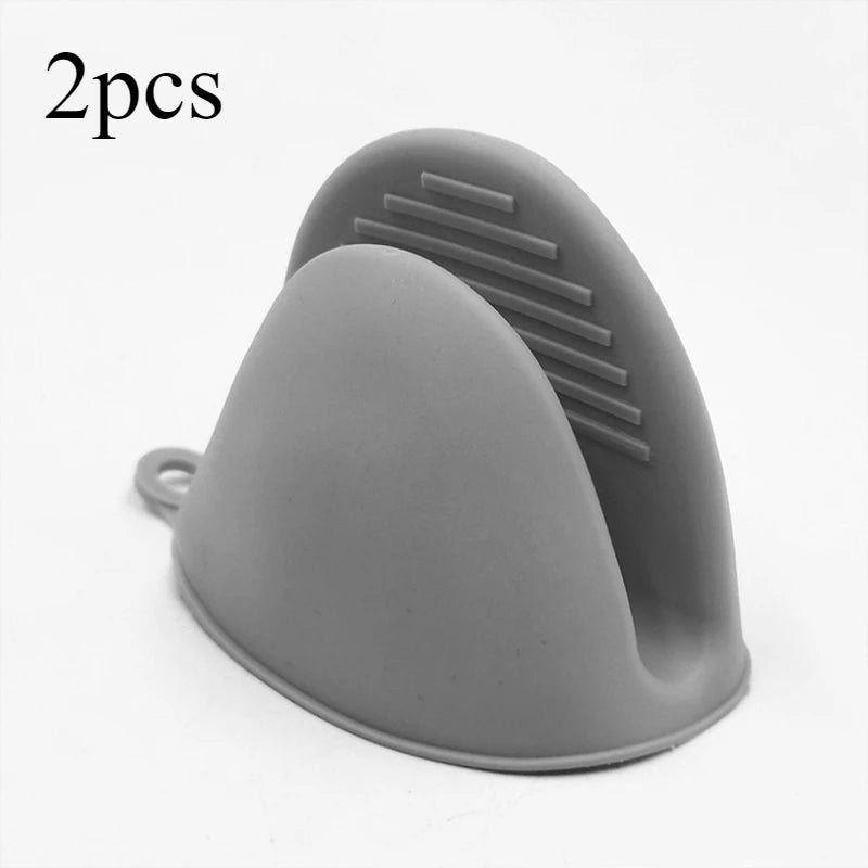 2pcs Thickened Silicone Oven Mitts – Heat-Resistant, Anti-Slip Kitchen Gloves