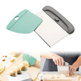 2-in-1 Stainless Steel Dough Scraper Set – Pastry & Bowl Scraper for Bread, Cake & Pizza Baking