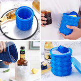 Portable Ice Cube Maker & Wine Cooler – Silicone Ice Bucket for Whiskey, Beer & Drinks
