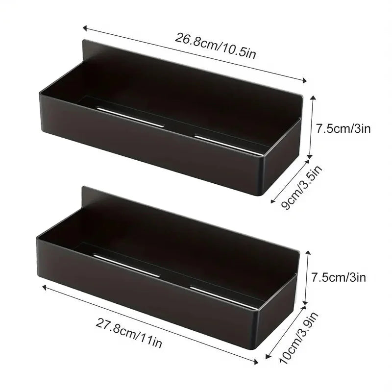 2/4pcs Magnetic Storage Rack Punch-Free – Refrigerator Organizer for Kitchen & Bathroom