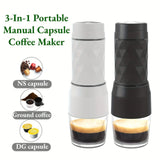 3-in-1 Portable Manual Espresso Maker – Hot & Cold Water Hand Press Coffee Brewer for Travel & Hiking