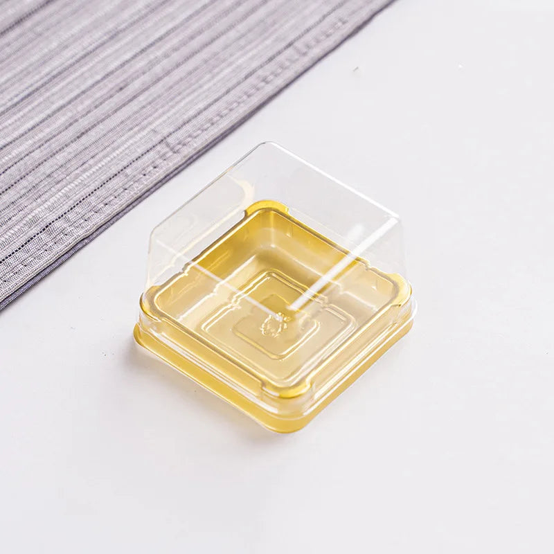 50pcs Clear Plastic Mini Cake Box Set – Baking & Kitchen Packaging Boxes
