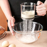 Semi-Automatic Flour Sifter – Hand Press Transparent Baking Sieve