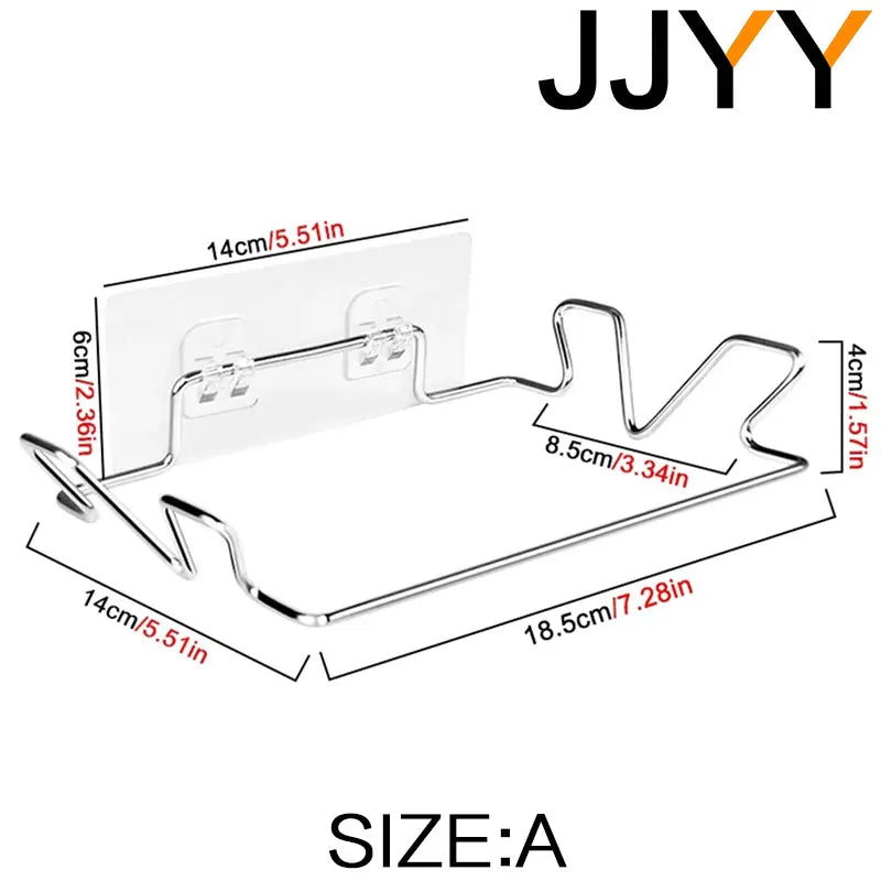 JJYY Kitchen Trash Rack – Cabinet Door Garbage Bag Holder Stainless Steel Storage Stand