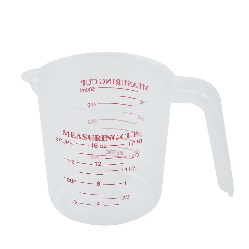3pcs Plastic Measuring Cups Set – 250ml, 500ml & 1000ml Graduated Baking Beakers