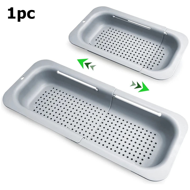 Over the Sink Expandable Colander Adjustable Strainer Basket for Fruits & Pasta