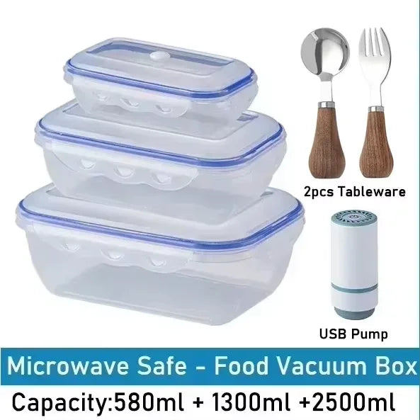Vacuum Food Storage Box – Transparent Fridge & Microwave Safe Food Container