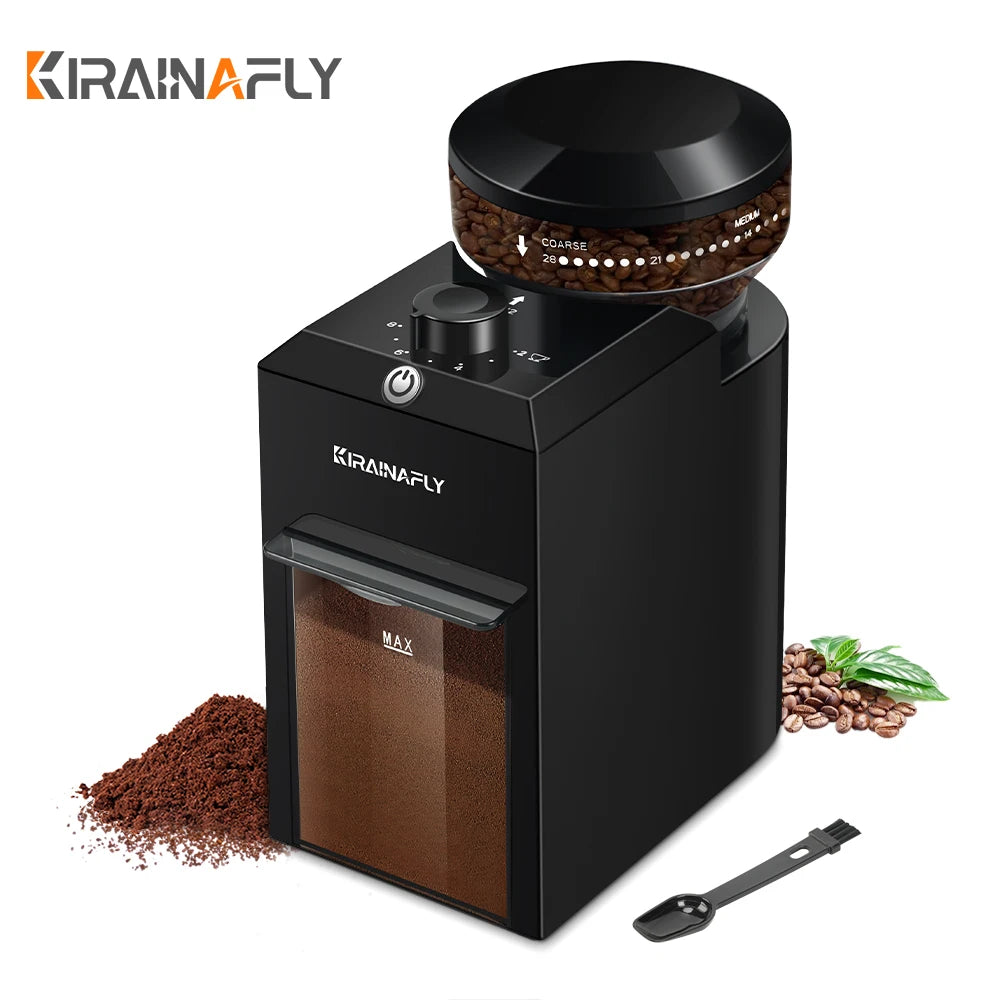 Automatic Burr Mill Coffee Grinder – 28 Adjustable Grind Settings for Espresso & French Press