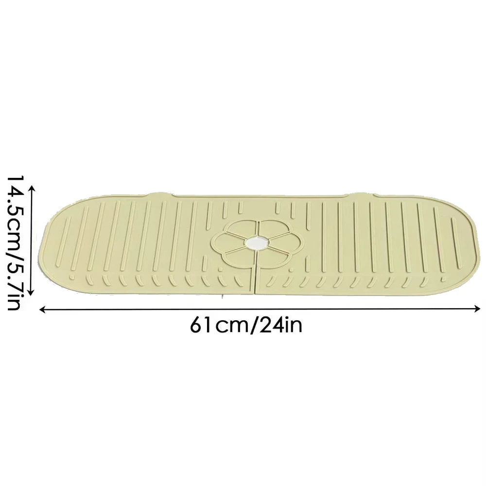 Silicone Kitchen Faucet Splash Pad – Sink Splash Guard & Countertop Protector