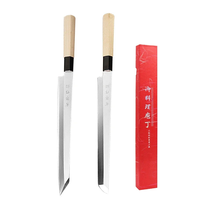 WXCOO Japanese Salmon Sashimi Knife – Professional Stainless Steel Fish & Meat Slicing Knife with Box