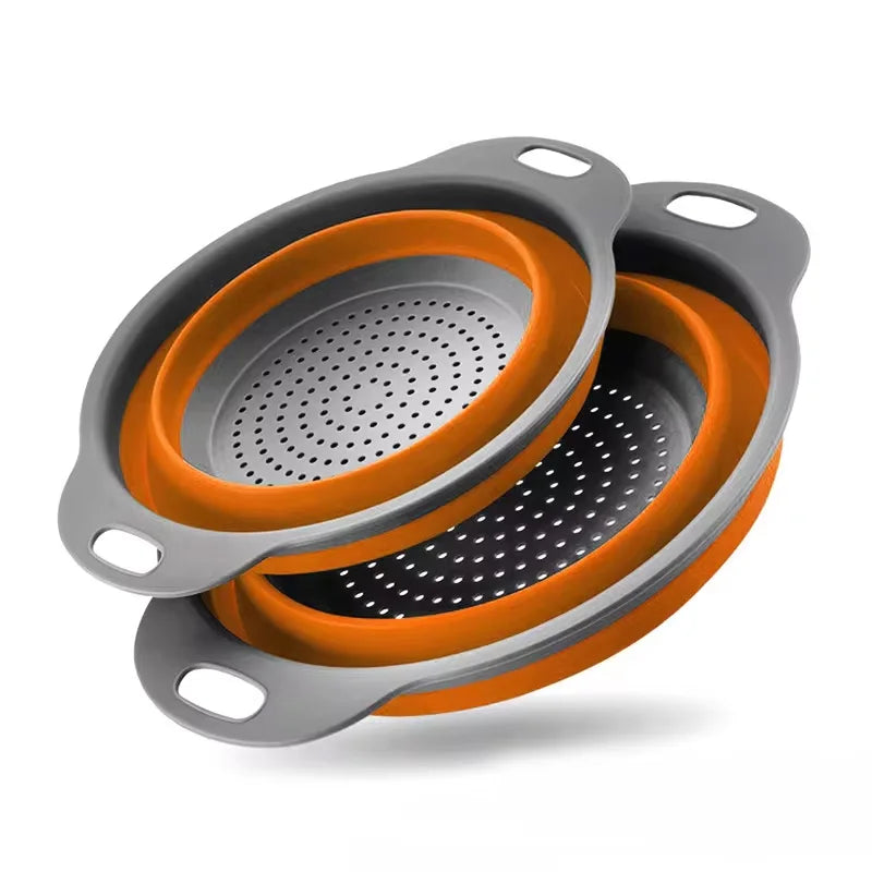 Foldable Silicone Drain Basket – Collapsible Fruit & Vegetable Washing Colander