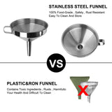 304 Stainless Steel Kitchen Funnel with Strainer – Oil & Liquid Transfer Tool