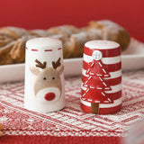 2Pcs Nordic Style Santa Claus Salt and Pepper Shaker Set – Creative Christmas Ceramic Seasoning Bottles